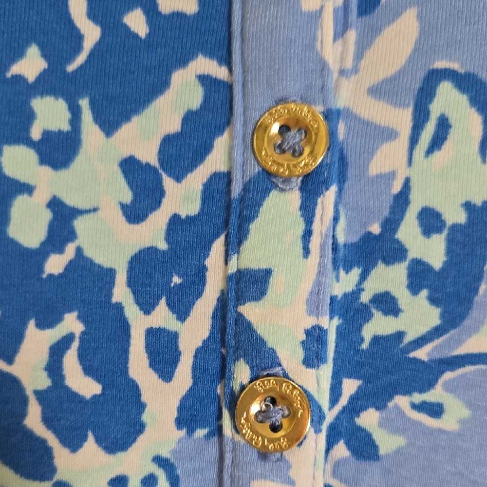 Girls Lilly Pulitzer Blue and White Buttoned Polo Sundress NWOT - Picture 4 of 7